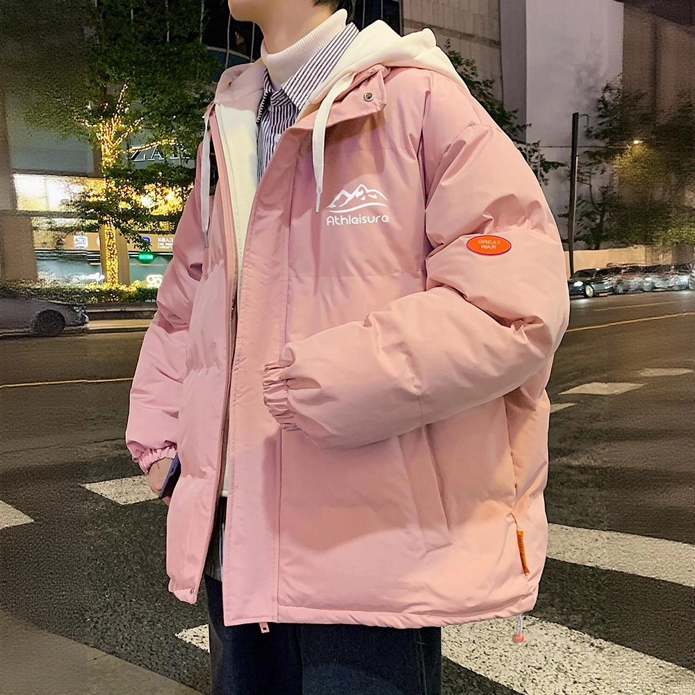邦固依品 连帽加厚假两件百搭棉服 男款