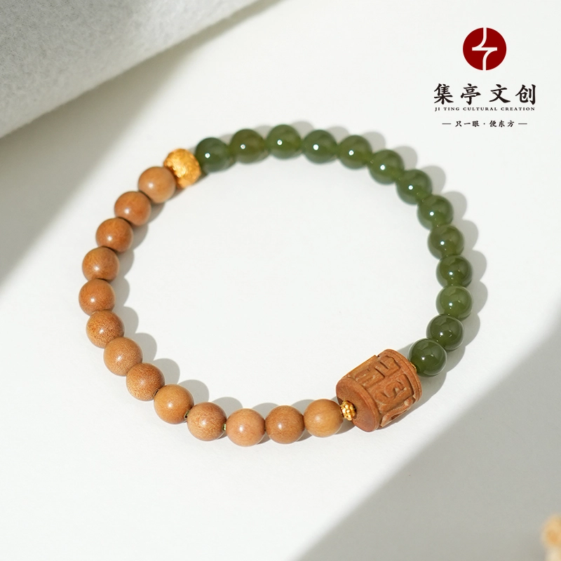 集亭 六字箴言 修心 人生智慧 老山檀香 单圈 手串 男女同款情侣款