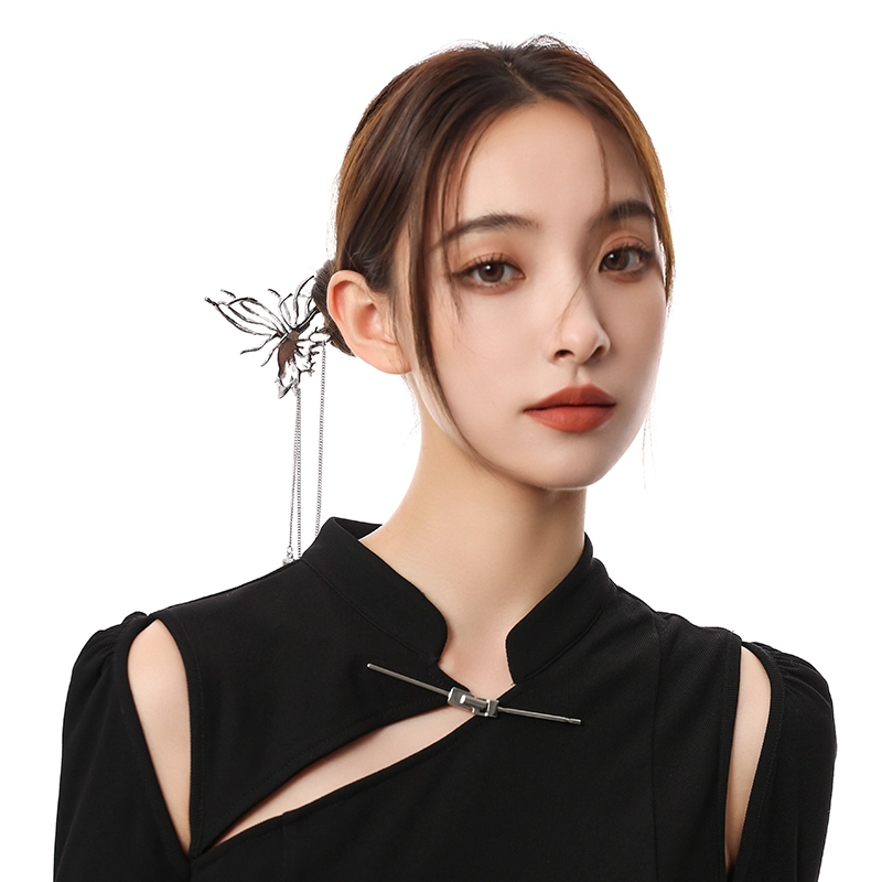 沂茹 新中式熔岩蝴蝶发叉时尚小众设计旗袍盘发 合金 簪子发簪 女款
