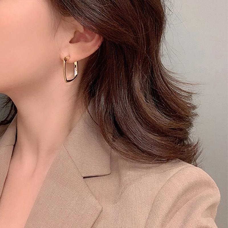 沂茹 小众设计气质高级感几何菱形 合金 耳环 女款