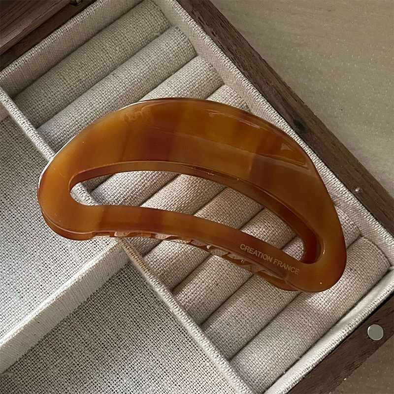沂茹 时尚百搭醋酸镂空后脑勺盘发发抓优雅鲨鱼夹抓夹头饰醋酸板材 配件发饰发夹 女款