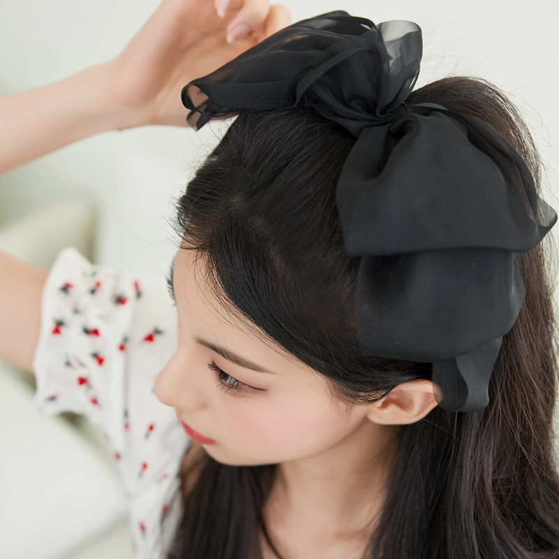沂茹  黑色双面蝴蝶结发抓甜美少女公主在逃日常百搭减龄森系优雅气质 合金 发夹 女款