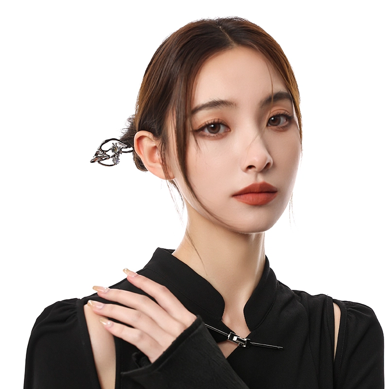 沂茹 新中式国风不规则小众设计百搭暗黑辣妹优雅简约减龄盘发 发簪 女款
