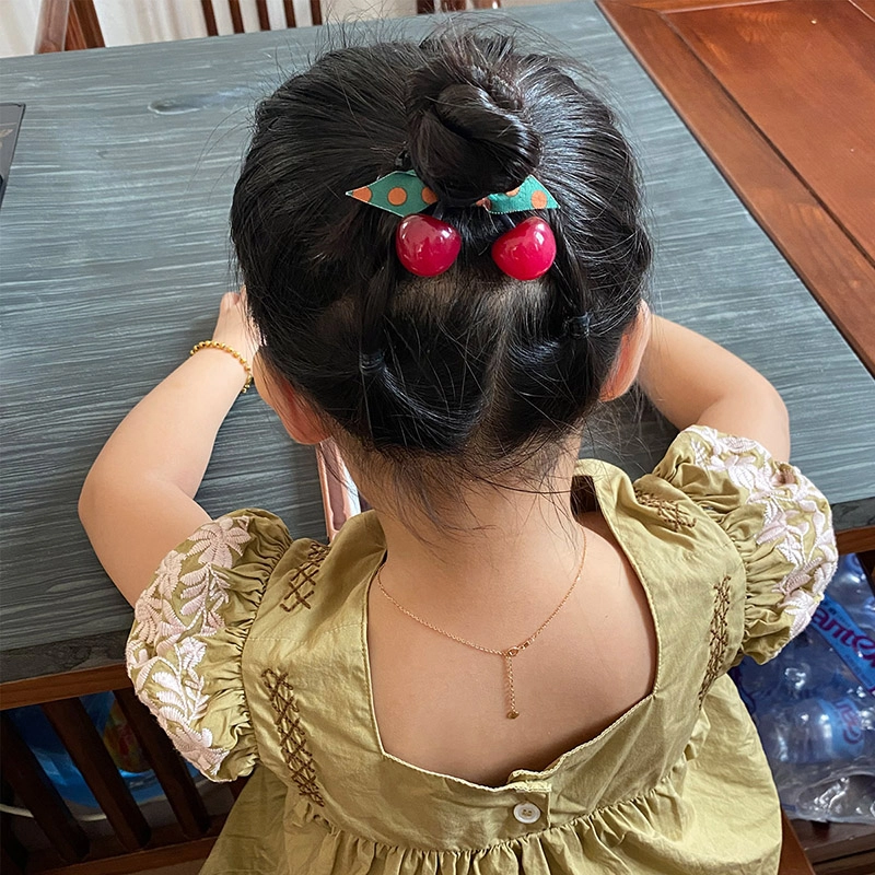 沂茹 韩国简约小清新樱桃可爱少女 甜美风头饰 扎头发头绳 树脂 发圈 女款