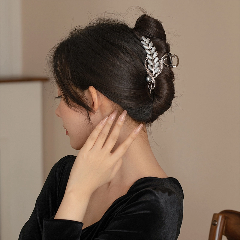 沂茹 高级感麦穗抓夹大号优雅鲨鱼夹后脑勺发量多发夹发卡女款发饰配饰头饰