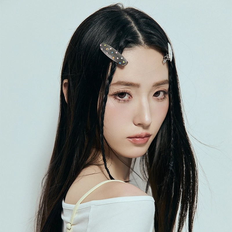 沂茹 多巴胺碎发侧边发卡彩色波点鸭嘴夹 合金 发夹 女款