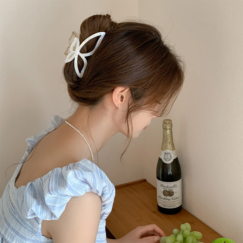 沂茹 法式大号蝴蝶抓夹高级感发夹后脑勺鲨鱼夹子发饰头饰女款