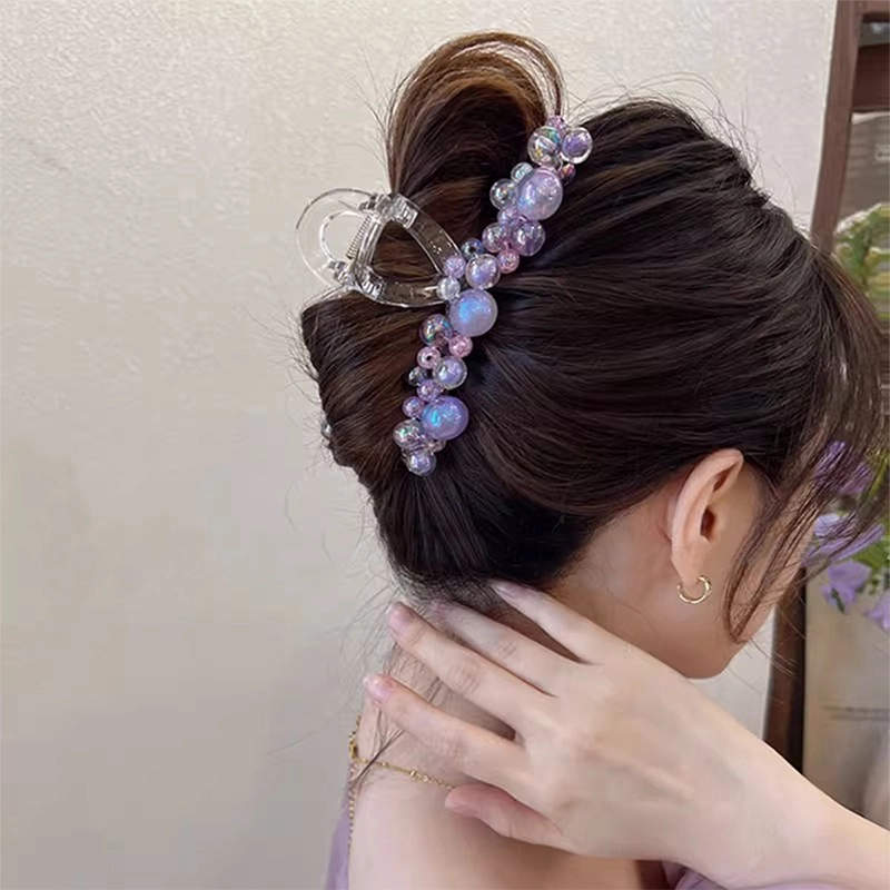 沂茹 人鱼泪高级感 亚克力 大号鲨鱼夹发夹 女款