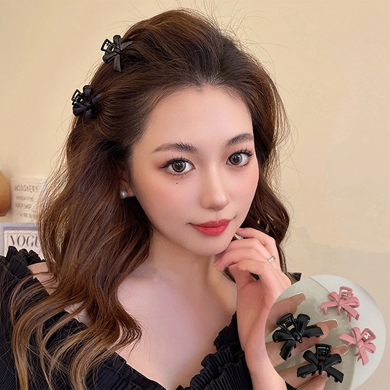 沂茹 致可爱公主感小众设计甜美日常气质小巧蝴蝶结小号 发夹 女款 粉色