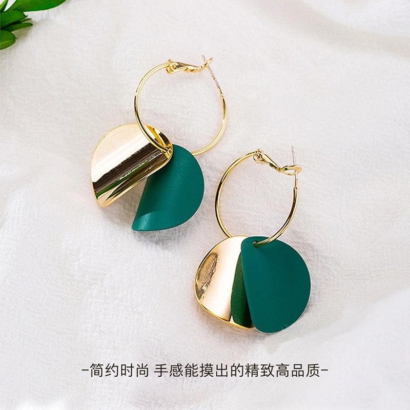 沂茹 时尚百搭衬肤白有质感首饰优雅气质日韩莫兰迪森系耳钉耳饰 合金 耳环 女款