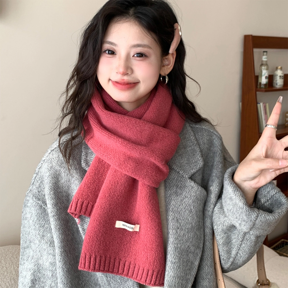 心水好物 高品质秋冬简约纯色百搭韩版针织 绒线围巾 男女同款情侣款