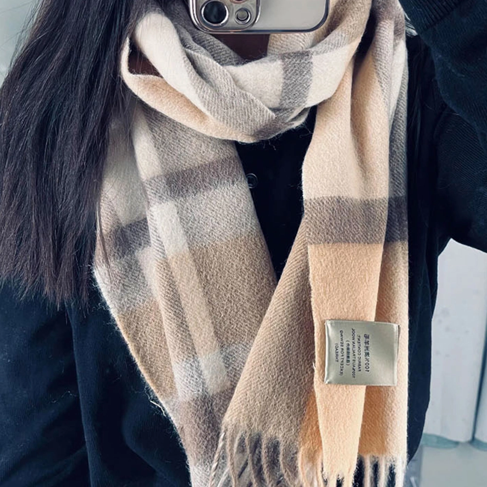 心水好物 英伦学院风经典格纹保暖百搭 绒线围巾 男女同款情侣款