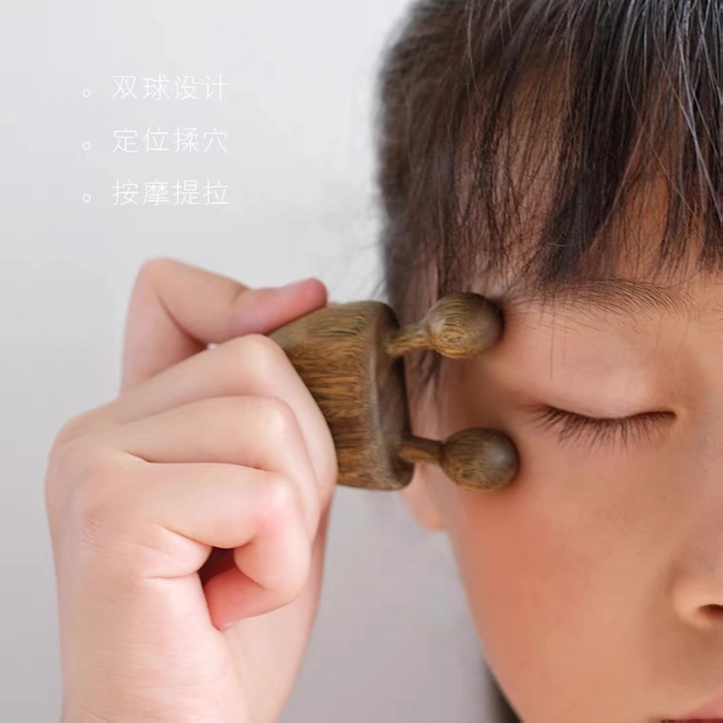 中藏 小蜗牛按摩梳复古新中式便携 木质 木作 男女同款情侣款 绿檀