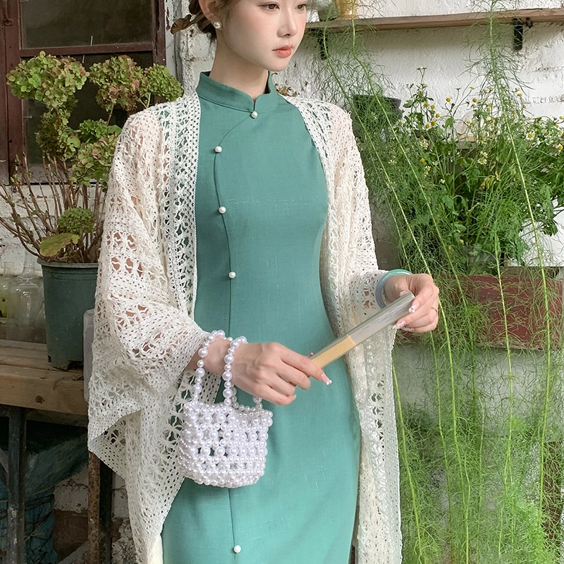 果瑱 新中式国风青丝民国风改良旗袍女夏复古千金风质感穿搭高级感性感辣妹穿搭长裙小众不撞款收腰显瘦海岛度假穿搭无袖连衣裙 女款