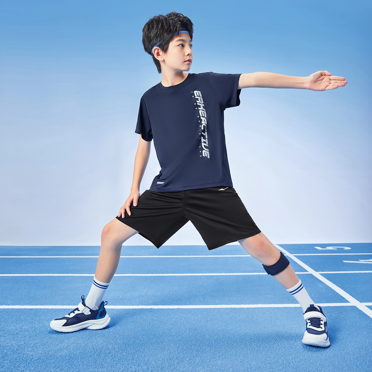 鸿星尔克儿童休闲运动套装 舒适时尚简约百搭 儿童款