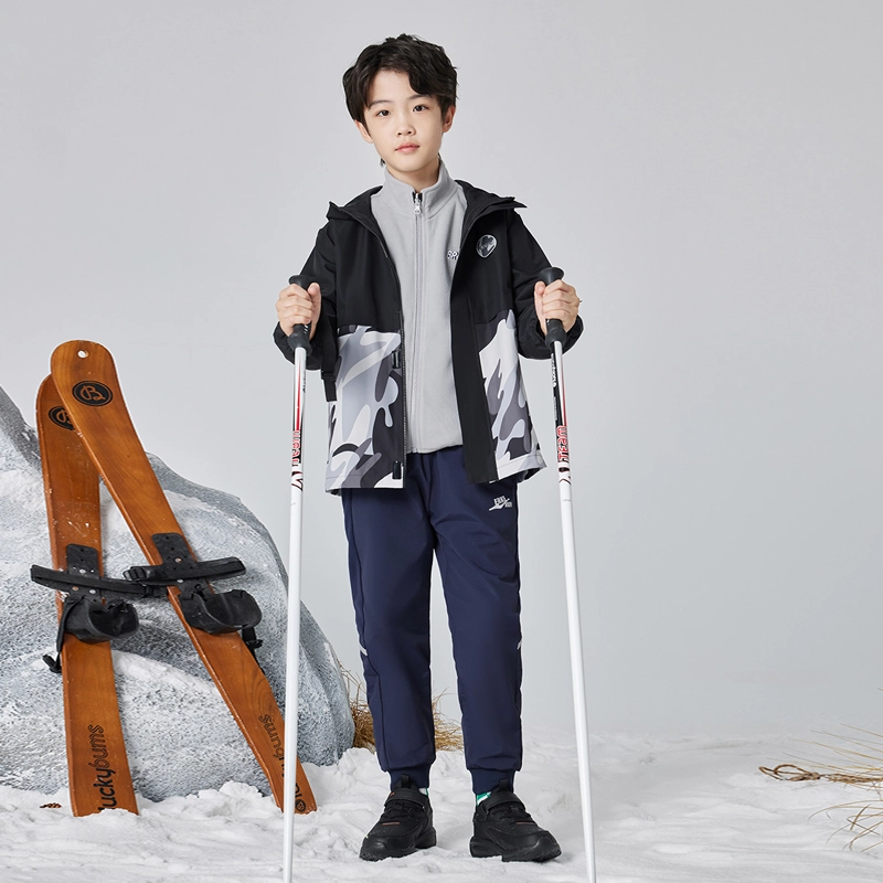 鸿星尔克儿童 三合一摇粒绒连帽绒感外套 儿童款