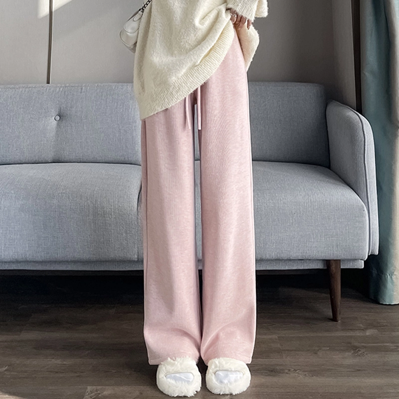 美力城 韩系慵懒通勤基础百搭款高腰宽松休闲裤 女款
