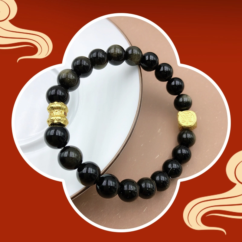 桃花昭昭 星光璀璨 小众简约轻奢 黑曜石 手串 男女同款情侣款
