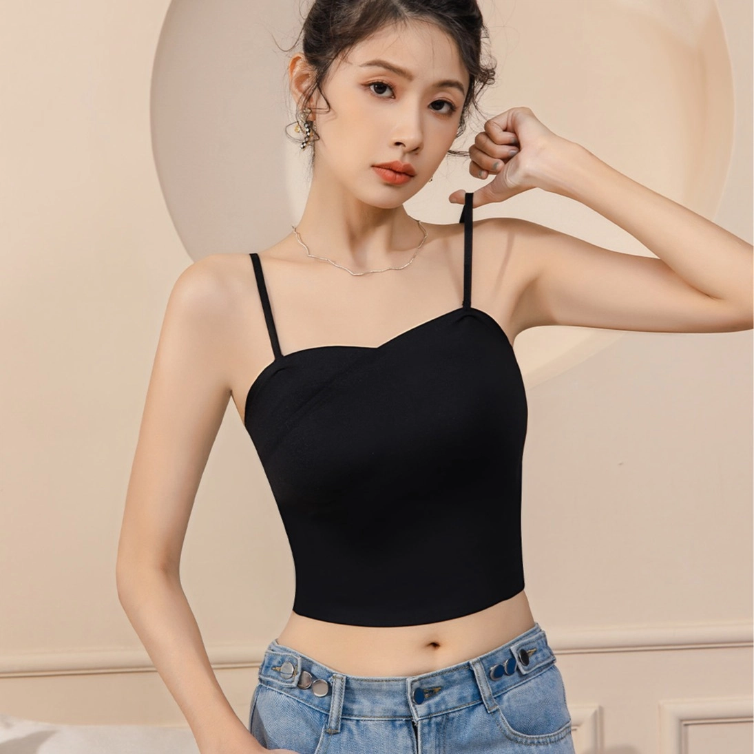 桔内 聚拢简约舒适纯色休闲吊带 女款