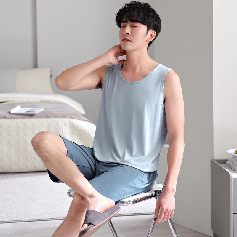 桔内 凉感背心短裤薄款家居服可外穿睡衣套装  男款