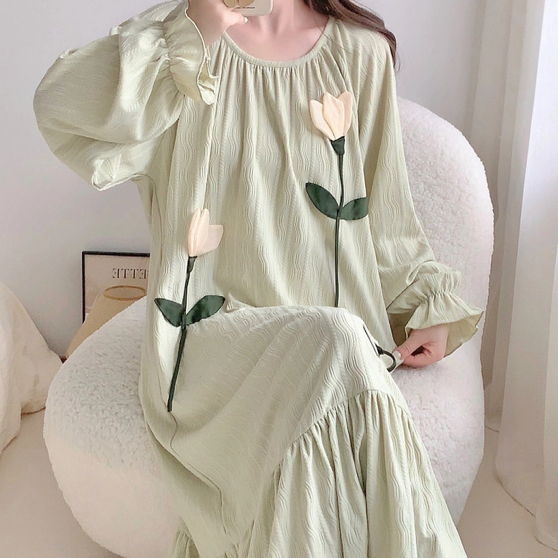 桔内 高颜值 春秋款提花甜美 睡裙 女款