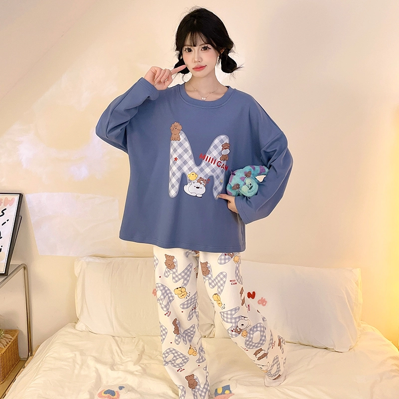 桔内 可爱卡通甜美舒适休闲家居服睡衣套装 女款