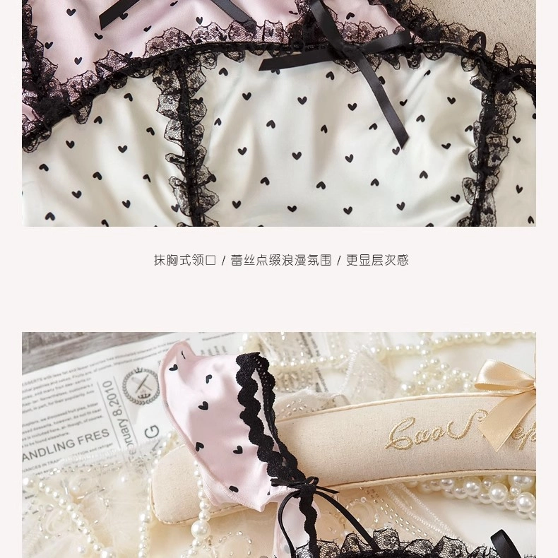 桔内 甜美波点蕾丝时尚无袖睡裙 女款