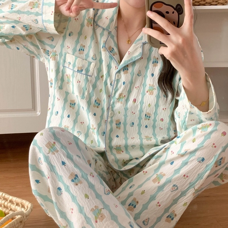 桔内 舒适时尚卡通甜美休闲居家睡衣套装 女款