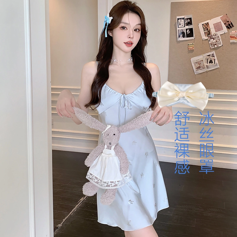 桔内 甜美舒适亲肤无袖吊带纯欲带胸垫透气家居服睡裙 女款 礼袋装