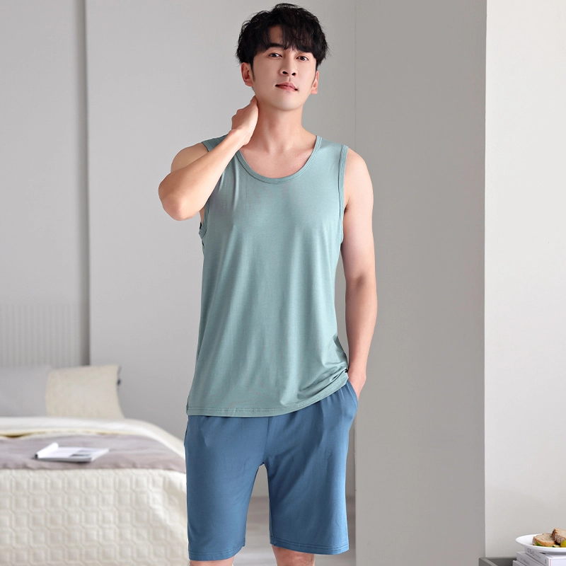桔内 凉感背心短裤薄款家居服可外穿睡衣套装  男款