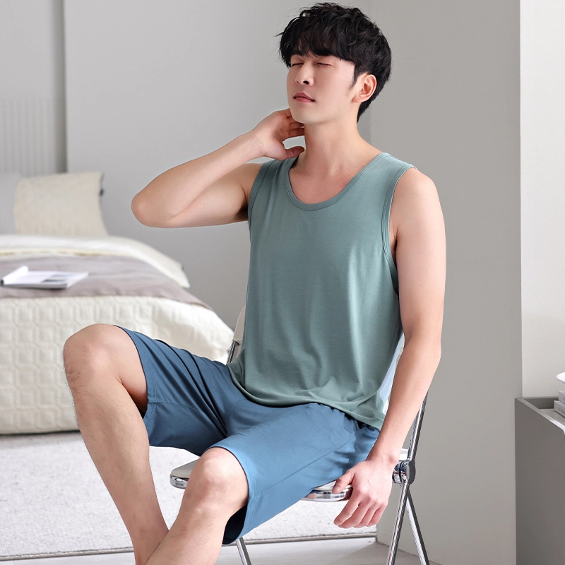 桔内 凉感背心短裤薄款家居服可外穿睡衣套装  男款
