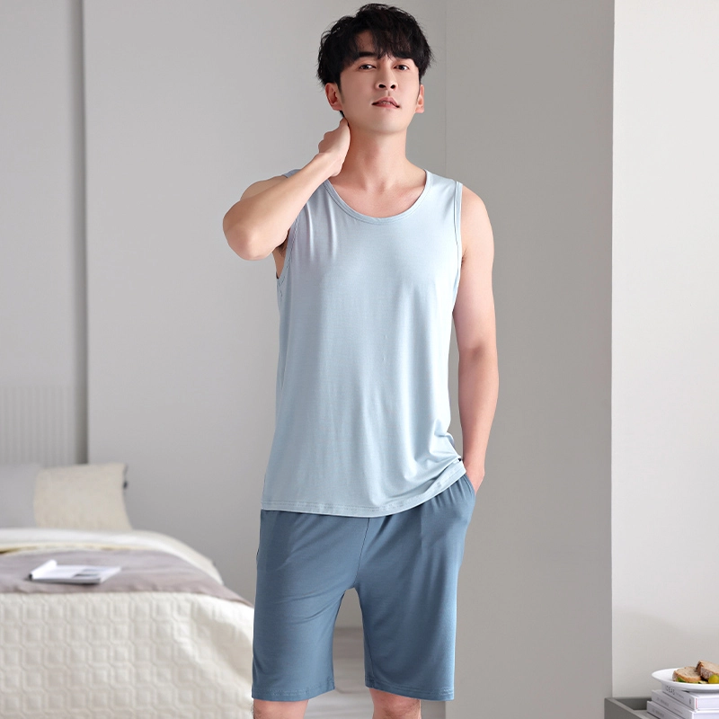 桔内 凉感背心短裤薄款家居服可外穿睡衣套装  男款
