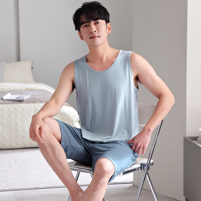 桔内 凉感背心短裤薄款家居服可外穿睡衣套装  男款