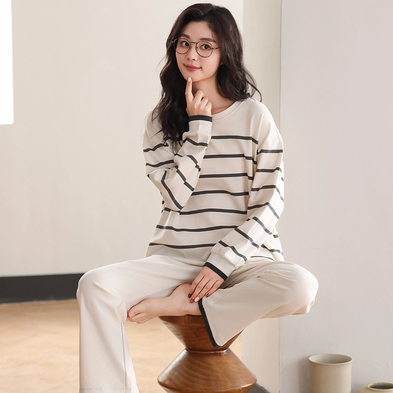 桔内 套头家居服透气纯色简约睡衣套装 女款