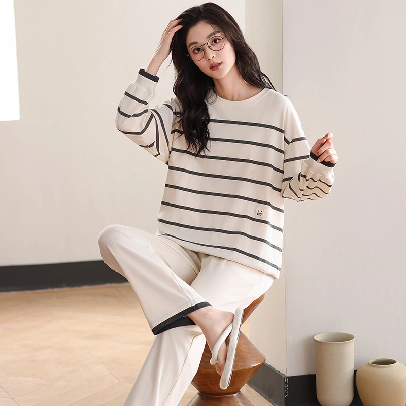 桔内 套头家居服透气纯色简约睡衣套装 女款