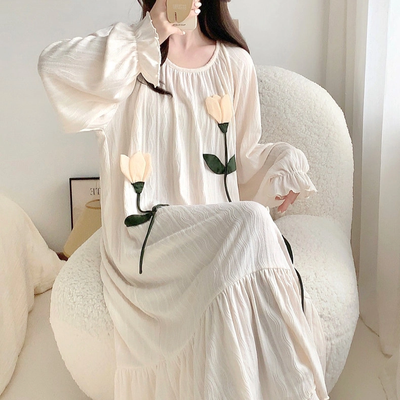 桔内 高颜值 春秋款提花甜美 睡裙 女款