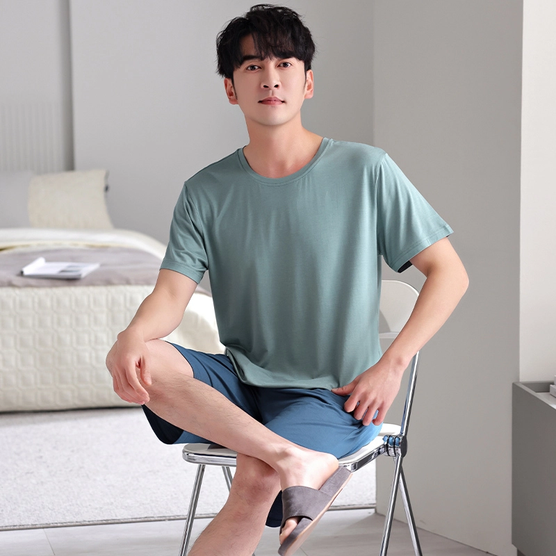 桔内 休闲凉感短袖五分裤睡衣套装 男款