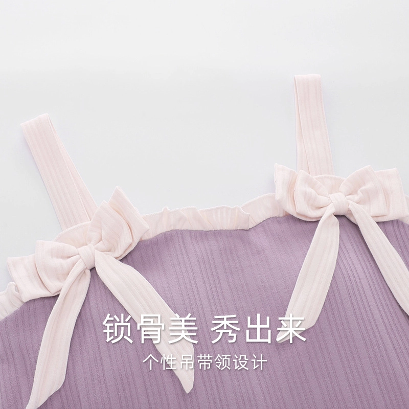 桔内 韩版甜美公主风中长款无袖家居服睡裙 女款