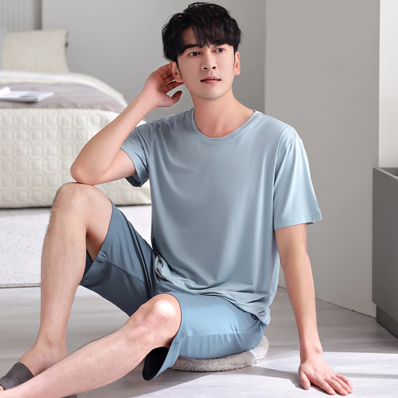 桔内 休闲凉感短袖五分裤睡衣套装 男款