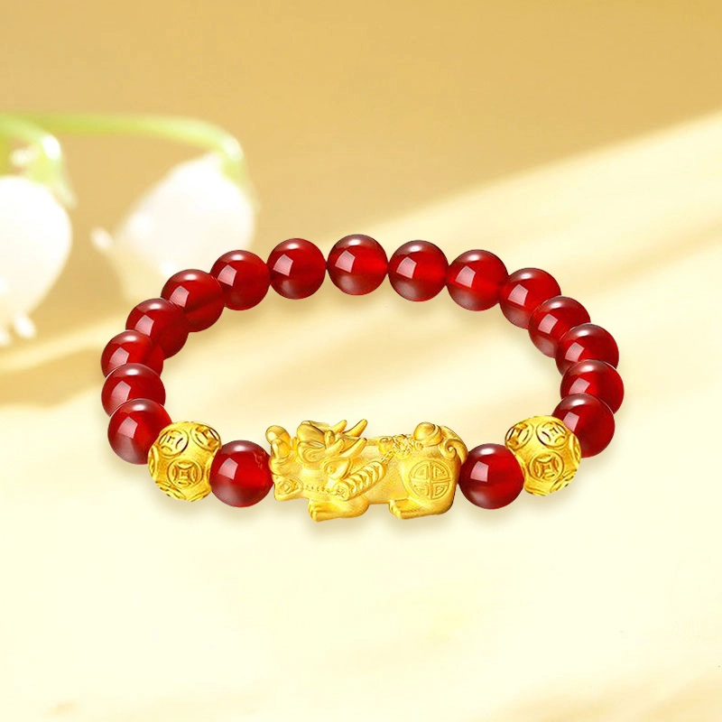 老凤祥 福禄貔貅 精致简约高级感轻奢小众设计时尚 足金 按克计价 黄金手串 女款