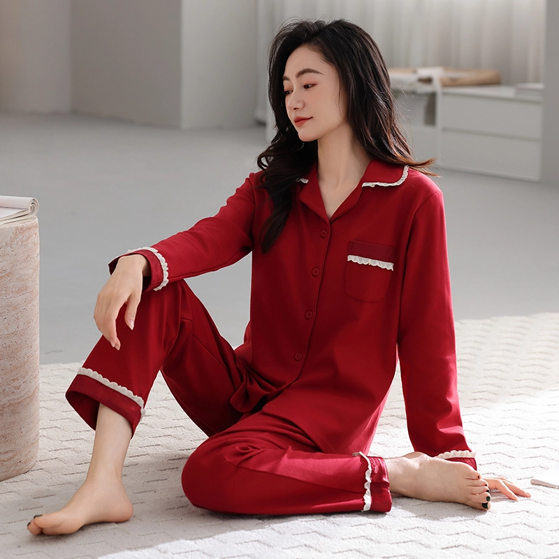 芬腾可安 纯棉喜庆休闲少女外出可穿设计感春秋家居服睡衣套装 女款