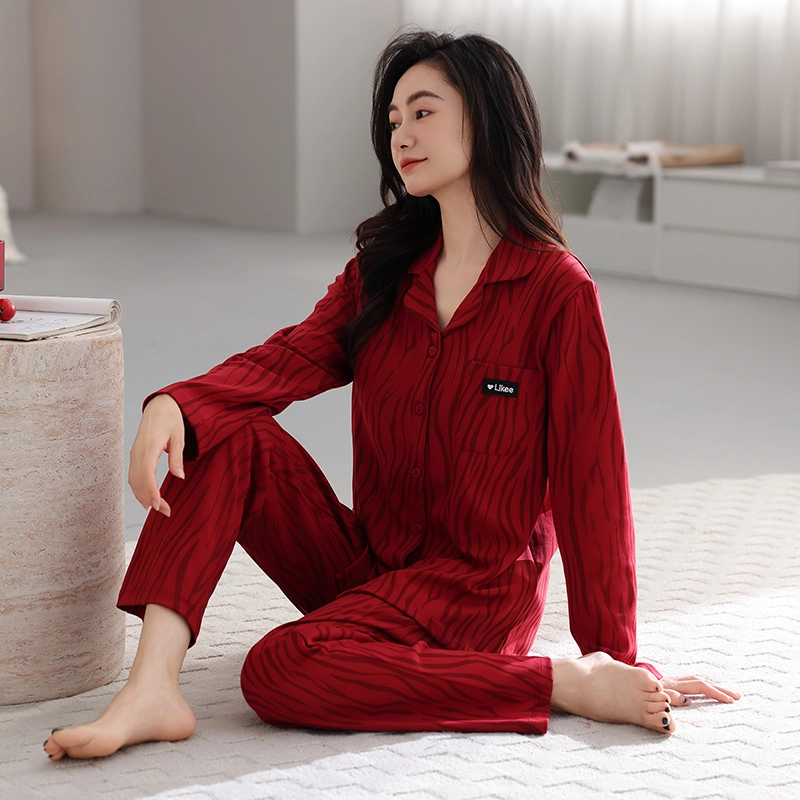 芬腾可安 纯棉喜庆外出可穿设计感春秋休闲少女家居服睡衣套装 女款