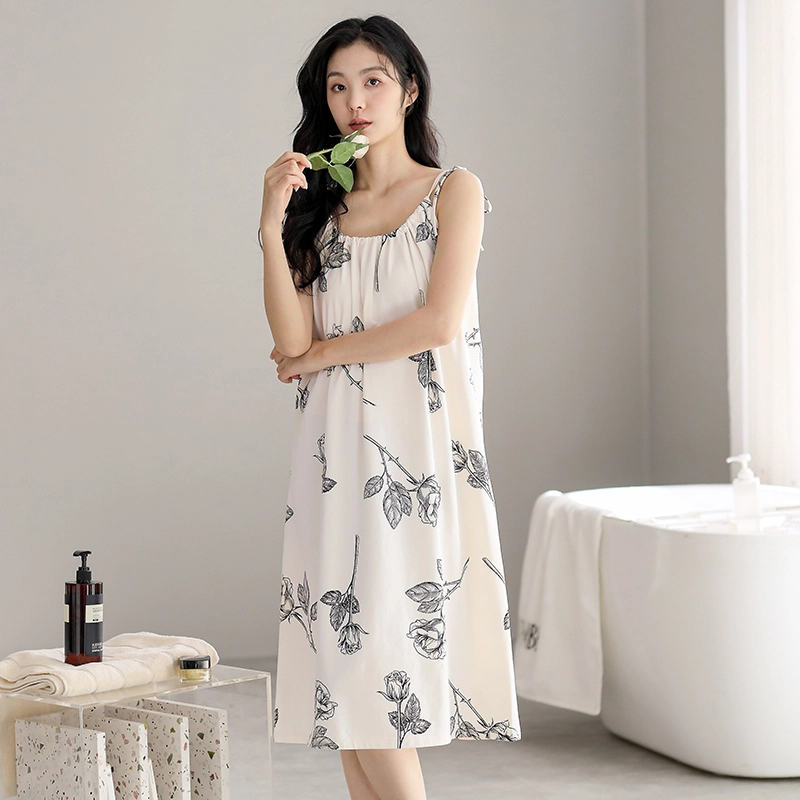 芬腾可安 无袖吊带亲肤时尚舒适透气百搭带胸垫睡裙 女款
