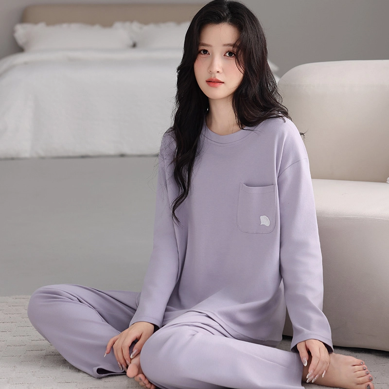 芬腾可安 春秋纯棉简约遮肉宽松显瘦亲肤外出可穿家居服睡衣套装 女款
