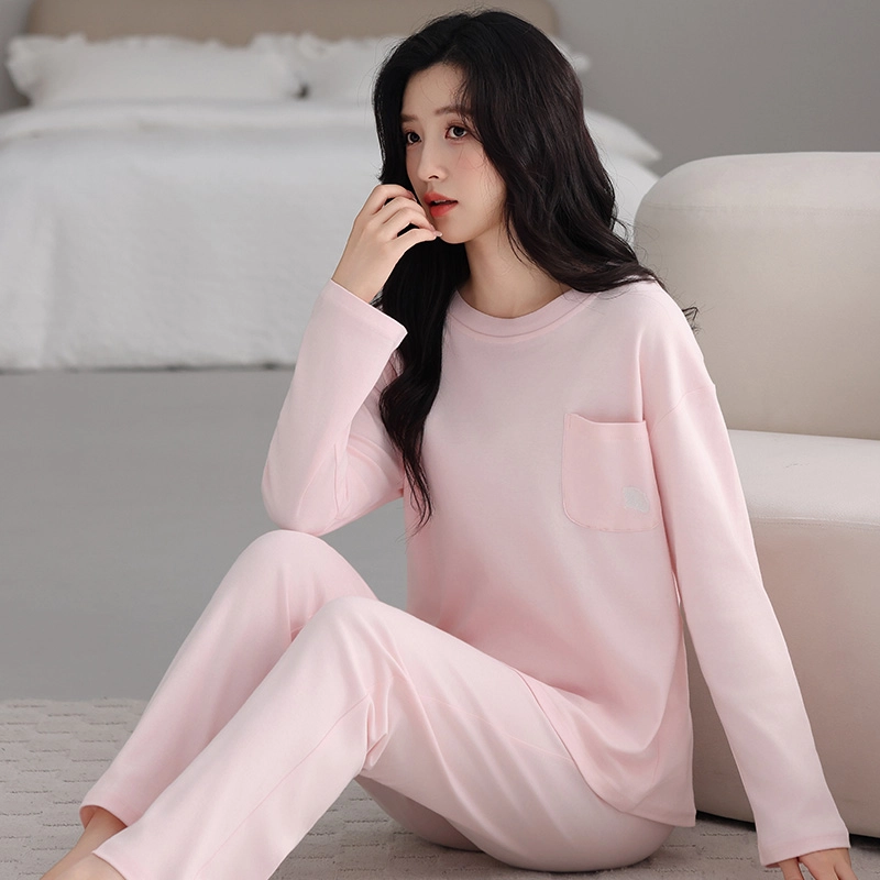 芬腾可安 春秋纯棉宽松显瘦简约遮肉外出可穿家居服睡衣套装 女款