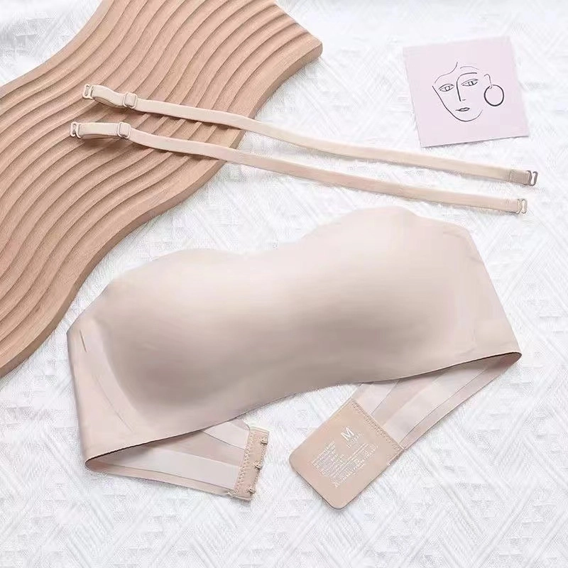芬腾可安 无肩带防滑隐形抹胸收副乳果冻条裹胸文胸 女款