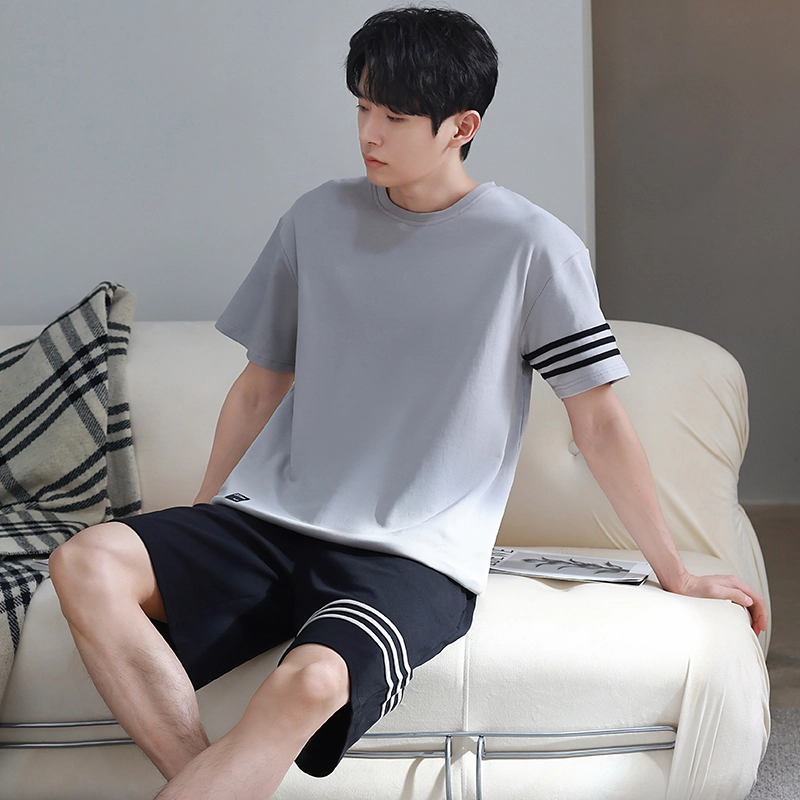 芬腾可安 可外穿薄款经典透气时尚舒适家居服睡衣套装 男款 灰色