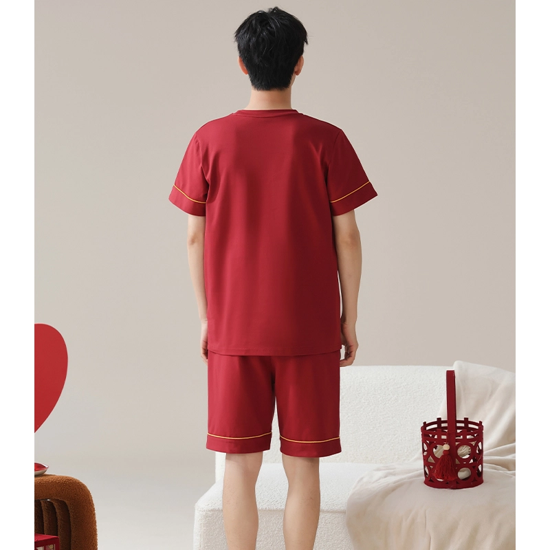 芬腾可安 可外穿时尚气质高级感舒适柔软家居服短袖五分裤睡衣套装 男款
