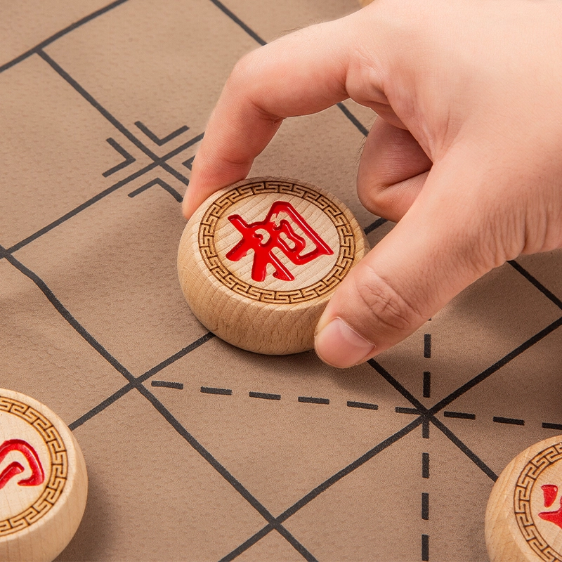 妙记 象棋实木 中国象棋大号榉木高档套装 雕花套装 桌游