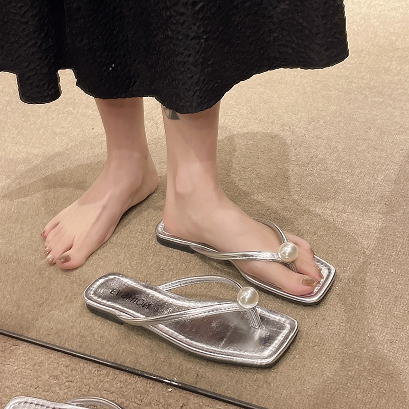 黑恐龙 时尚潮流休闲百搭高级感 防磨防滑人字拖鞋 女款
